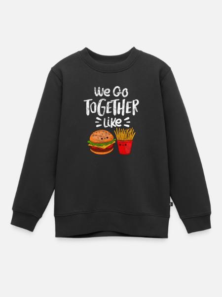 Burger Pommes - Kinder Premium Organic Sweatshirt - Schwarz