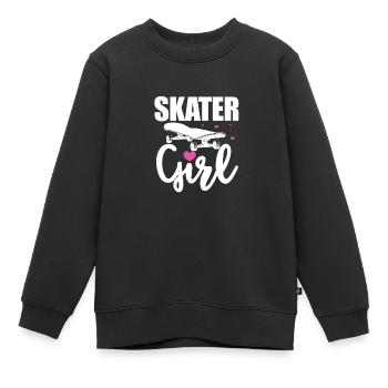 Skater Girl Skateboard Skate Skater Cadeau - Sweat Premium enfant bio - noir - Devant - AI Model Kid Female (0cm)