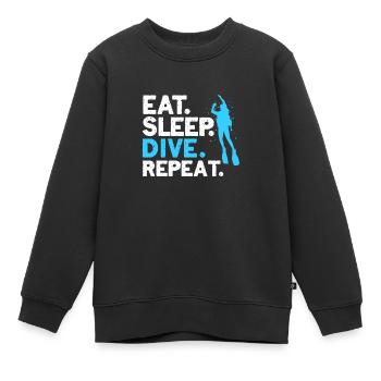 Divers Diving Sea Holiday Diving Gift - Kids Premium Organic Sweatshirt - black - Front - AI Model Kid Female (0cm)