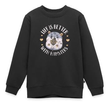 Hamster - Kinder Premium Organic Sweatshirt - Schwarz - Vorne - AI Model Kid Female (0cm)