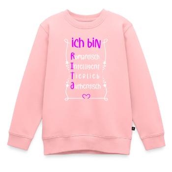 Für den besten Menschen - Ich bin Rita - Kinder Premium Organic Sweatshirt - Rosa - Vorne - AI Model Kid Female (0cm)