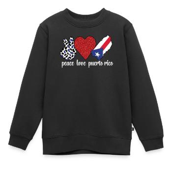 Puerto Rico Puerto-Ricaner Puerto Rico Wurzeln - Kinder Premium Organic Sweatshirt - Schwarz - Vorne - AI Model Kid Female (0cm)