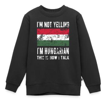 Fier hongrois Hongrie Origine Drapeau hongrois - Sweat Premium enfant bio - noir - Devant - AI Model Kid Female (0cm)