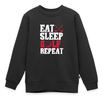Golf Golfer Golf Club Golf Ball Cadeau - Sweat Premium enfant bio - noir - Devant - AI Model Kid Female (0cm)
