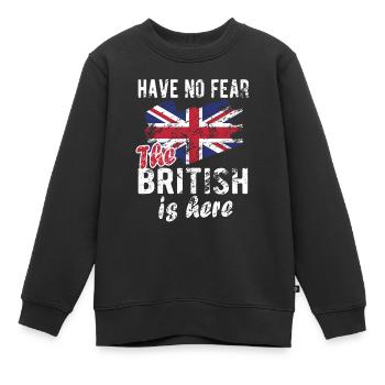 Brite Großbritannien Herkunft Britische Flagge - Kinder Premium Organic Sweatshirt - Schwarz - Vorne - AI Model Kid Female (0cm)