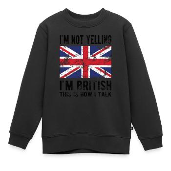 Brite Großbritannien Herkunft Britische Flagge - Kinder Premium Organic Sweatshirt - Schwarz - Vorne - AI Model Kid Female (0cm)