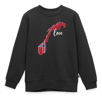 Norvège norvégienne Origine Drapeau norvégien - Sweat Premium enfant bio - noir - Devant - AI Model Kid Female (0cm)