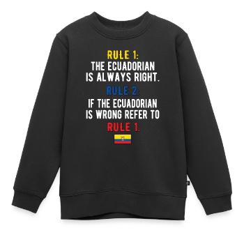 Équateur Équateur Racines équatoriennes - Sweat Premium enfant bio - noir - Devant - AI Model Kid Female (0cm)