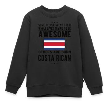 Costa Rica Costa-Ricaner Costa Rica Flagge - Kinder Premium Organic Sweatshirt - Schwarz - Vorne - AI Model Kid Female (0cm)