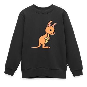 Kangaroo Comic - Kinder Premium Organic Sweatshirt - Schwarz - Vorne - AI Model Kid Female (0cm)