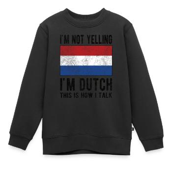 Dutch Netherlands Dutch flag - Kids Premium Organic Sweatshirt - black - Front - AI Model Kid Female (0cm)