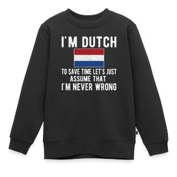 Pays-Bas néerlandais Drapeau néerlandais - Sweat Premium enfant bio - noir - Devant - AI Model Kid Female (0cm)