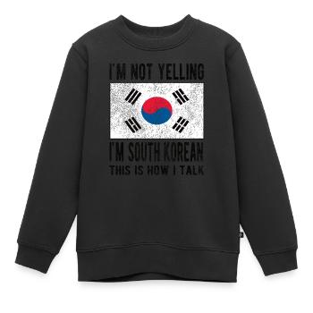 Drapeau de la Corée du Sud Corée du Sud Origine de la Corée du Sud - Sweat Premium enfant bio - noir - Devant - AI Model Kid Female (0cm)