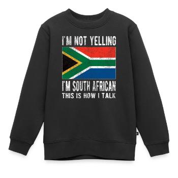 Afrique du Sud Drapeau Afrique du Sud Origine Afrique du Sud - Sweat Premium enfant bio - noir - Devant - AI Model Kid Female (0cm)