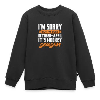Eishockey - Kinder Premium Organic Sweatshirt - Schwarz - Vorne - AI Model Kid Female (0cm)