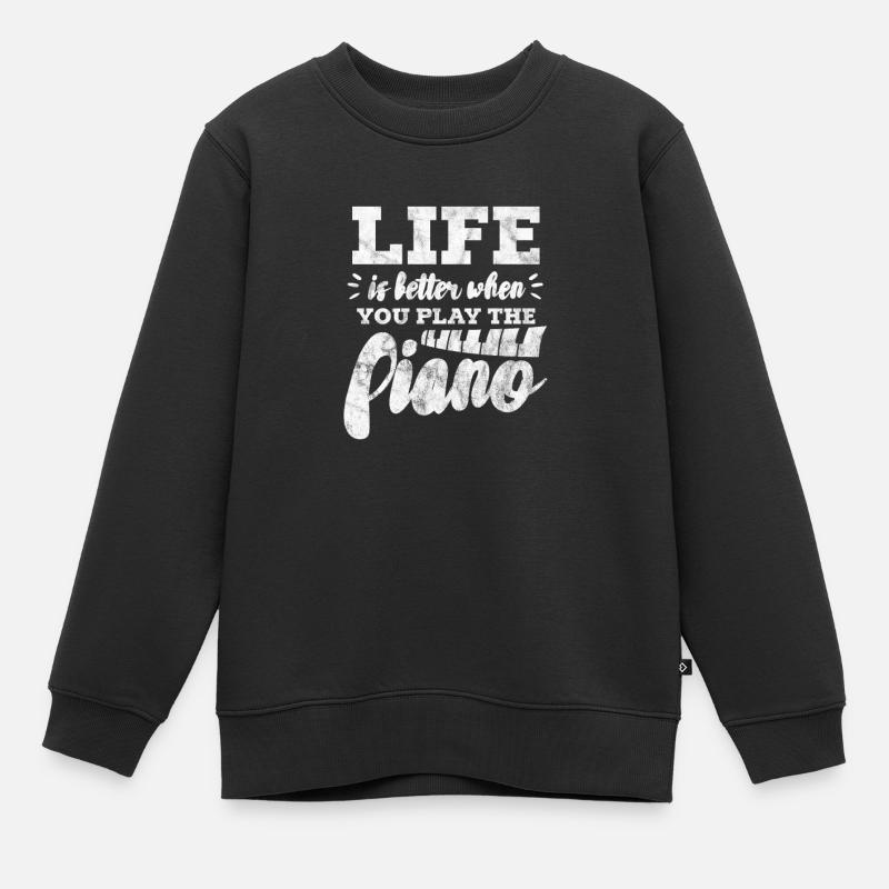 Pianist - Kids Premium Organic Sweatshirt - black