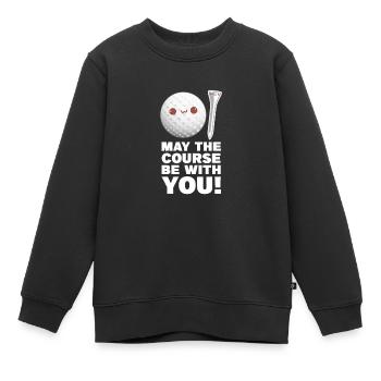 Golf Golfer Golf Club Golf Ball Cadeau - Sweat Premium enfant bio - noir - Devant - AI Model Kid Female (0cm)
