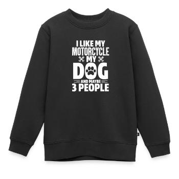 Chien motard - Sweat Premium enfant bio - noir - Devant - AI Model Kid Female (0cm)