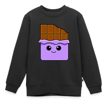 Schokolade Comic - Kinder Premium Organic Sweatshirt - Schwarz - Vorne - AI Model Kid Female (0cm)