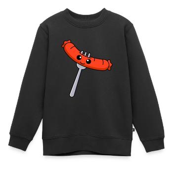 Bande dessinée saucisses - Sweat Premium enfant bio - noir - Devant - AI Model Kid Female (0cm)