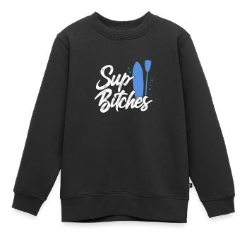 SUP - Kinder Premium Organic Sweatshirt - Schwarz - Vorne - AI Model Kid Female (0cm)