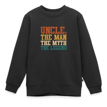 Onkel - Kinder Premium Organic Sweatshirt - Schwarz - Vorne - AI Model Kid Female (0cm)