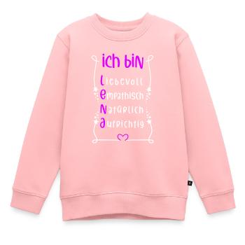 Für den besten Menschen - Ich bin Lena - Kinder Premium Organic Sweatshirt - Rosa - Vorne - AI Model Kid Female (0cm)
