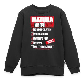 Matura 2022 Abitur bestanden WELTHERRSCHAFT Matura - Kinder Premium Organic Sweatshirt - Schwarz - Vorne - AI Model Kid Female (0cm)