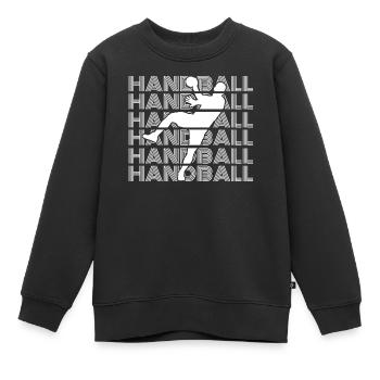 Handball game Handballer Handballspieler Handball - Kinder Premium Organic Sweatshirt - Schwarz - Vorne - AI Model Kid Female (0cm)