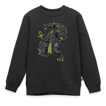 Dieu égyptien Anubis - Sweat Premium enfant bio - noir - Devant - AI Model Kid Female (0cm)