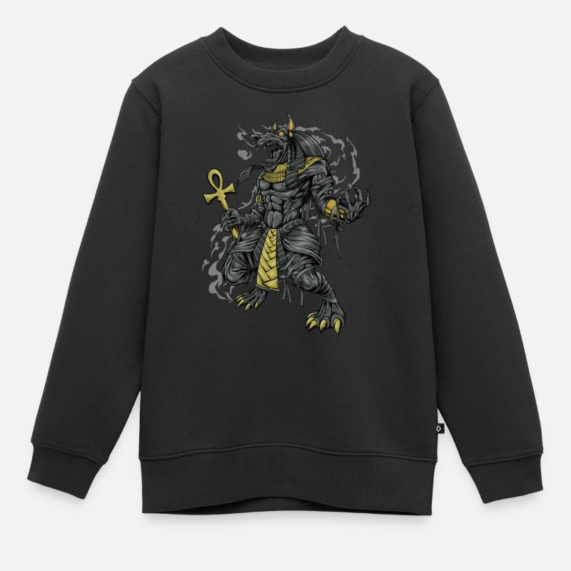 Ägyptischer Gott Anubis - Kinder Premium Organic Sweatshirt - Schwarz