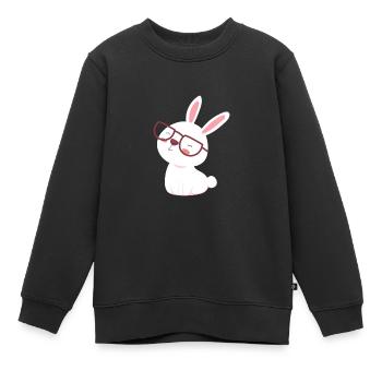 Lièvre - Sweat Premium enfant bio - noir - Devant - AI Model Kid Female (0cm)