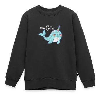 Narwal - Kinder Premium Organic Sweatshirt - Schwarz - Vorne - AI Model Kid Female (0cm)