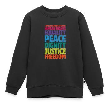 Droits de l’homme Anti-Racisme Tolérance Cadeau - Sweat Premium enfant bio - noir - Devant - AI Model Kid Female (0cm)