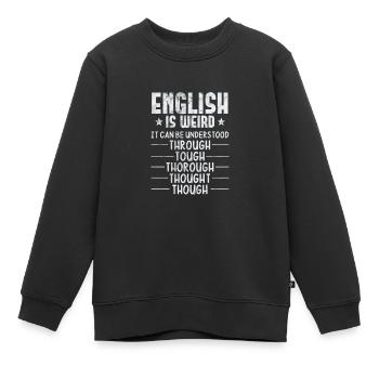 Professeur de grammaire Anglais - Sweat Premium enfant bio - noir - Devant - AI Model Kid Female (0cm)
