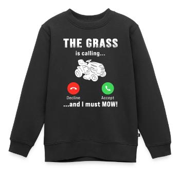 Lawn tractor Ride-on lawn mower The lawn calls - Kids Premium Organic Sweatshirt - black - Front - AI Model Kid Female (0cm)