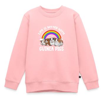 Cochon d’Inde Pet Guinea Pig Cadeau - Sweat Premium enfant bio - rose - Devant - AI Model Kid Female (0cm)