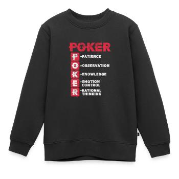 Poker - Kinder Premium Organic Sweatshirt - Schwarz - Vorne - AI Model Kid Female (0cm)