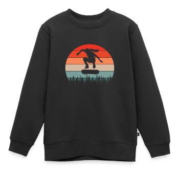 Skate Skater Fille - Sweat Premium enfant bio - noir - Devant - AI Model Kid Female (0cm)