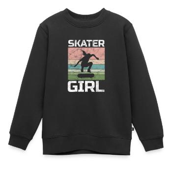 Skateboard Skater Fille Skate Skate Cadeau - Sweat Premium enfant bio - noir - Devant - AI Model Kid Female (0cm)