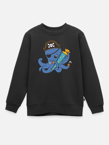Pirat Oktopus Einschulung Schule Kinder Schultüte - Kinder Premium Organic Sweatshirt - Schwarz