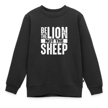 Motivation - Sweat Premium enfant bio - noir - Devant - AI Model Kid Female (0cm)