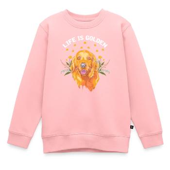 Golden Retriever Hundeliebhaber Goldie Papa - Kinder Premium Organic Sweatshirt - Rosa - Vorne - AI Model Kid Female (0cm)