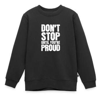 Motivation - Sweat Premium enfant bio - noir - Devant - AI Model Kid Female (0cm)