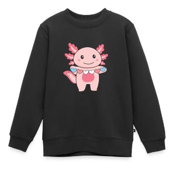 Transgender Flag Transgender Pride LGBTQ Axolotl - Kinder Premium Organic Sweatshirt - Schwarz - Vorne - AI Model Kid Female (0cm)