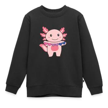 Bi Flag Non Bi Pride LGBTQ Axolotl - Kinder Premium Organic Sweatshirt - Schwarz - Vorne - AI Model Kid Female (0cm)