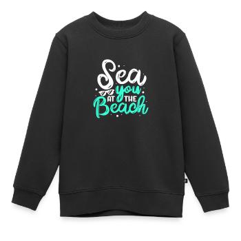 Plage - Sweat Premium enfant bio - noir - Devant - AI Model Kid Female (0cm)