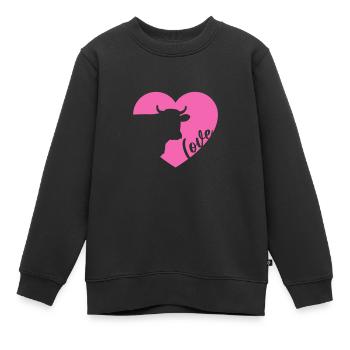 Kuh - Kinder Premium Organic Sweatshirt - Schwarz - Vorne - AI Model Kid Female (0cm)