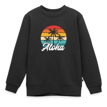 Hawaï - Sweat Premium enfant bio - noir - Devant - AI Model Kid Female (0cm)