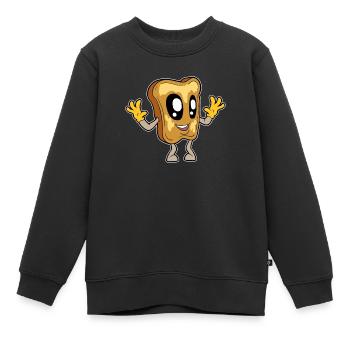Pain toast Kawaii - Sweat Premium enfant bio - noir - Devant - AI Model Kid Female (0cm)